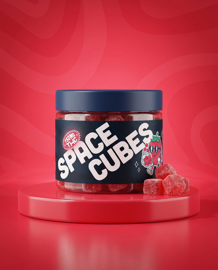 LEAFZ Spacecubes — THC-Fruchtgummis in der Dose