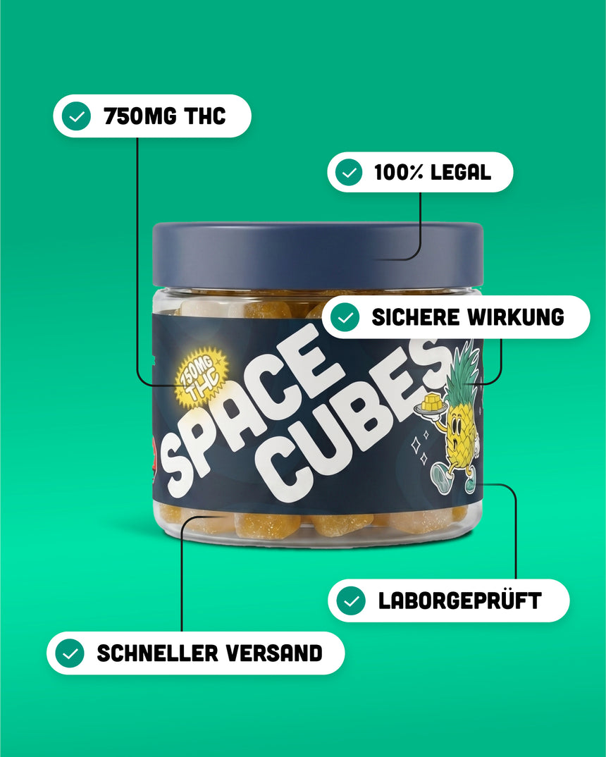 LEAFZ Spacecubes — kostenlose Probepackung mit 3 Gummies