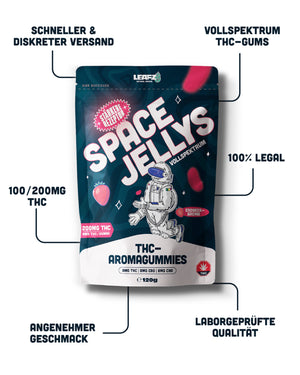 Spettro completo di THC Spacejellies | 100 mg di THC | 20 pezzi
