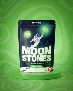 LEAFZ Moon Stones 1500mg Sour Apple — 50 Nutzhanf-Fruchtgummis à je 30 mg THC